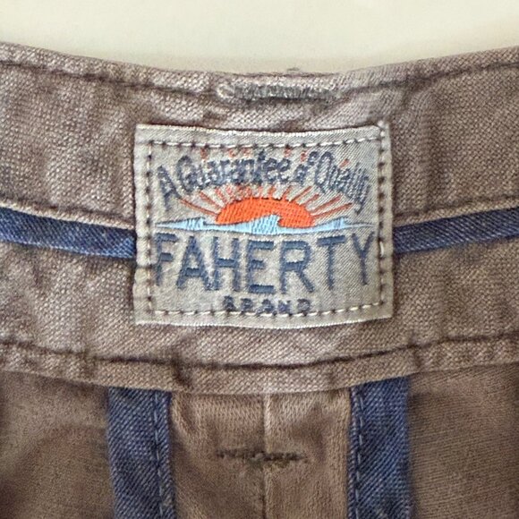Faherty Chino Cotton Shorts Mens Size 35 Gray 9-inch Inseam Casual Walking Outdo - Picture 3 of 10